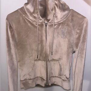 Velvet Zip-Up PLAYBOY sweater with rhinestones logo